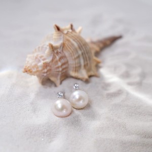 Cercei argint cu perle naturale albe si cristale DiAmanti SK23222E_W-G (Argint 925‰ 1,4 g.)